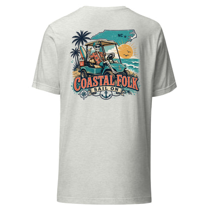 Coastal Folk: NC Cruisin' T-Shirt in Ash, back view