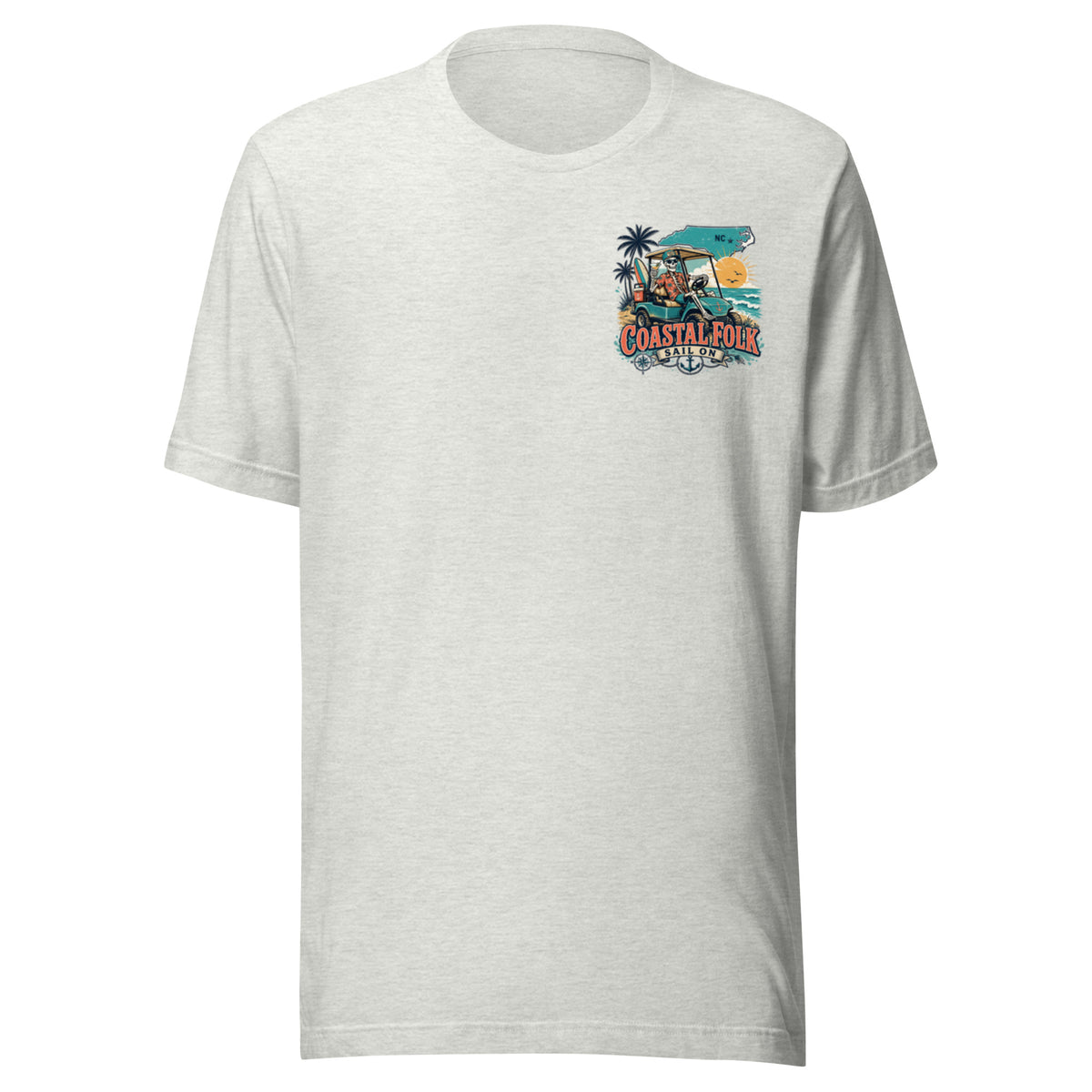 Coastal Folk: NC Cruisin' T-Shirt in Ash, front view