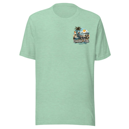 Coastal Folk: Salty & Relaxed T-Shirt in Heather Prism Mint, front view