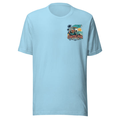 Coastal Folk: NC Cruisin' T-Shirt in Ocean Blue, front view