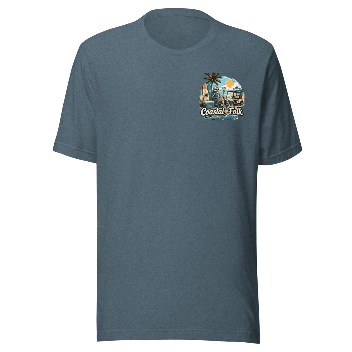 Coastal Folk: Salty & Relaxed T-Shirt in Heather Slate, front view