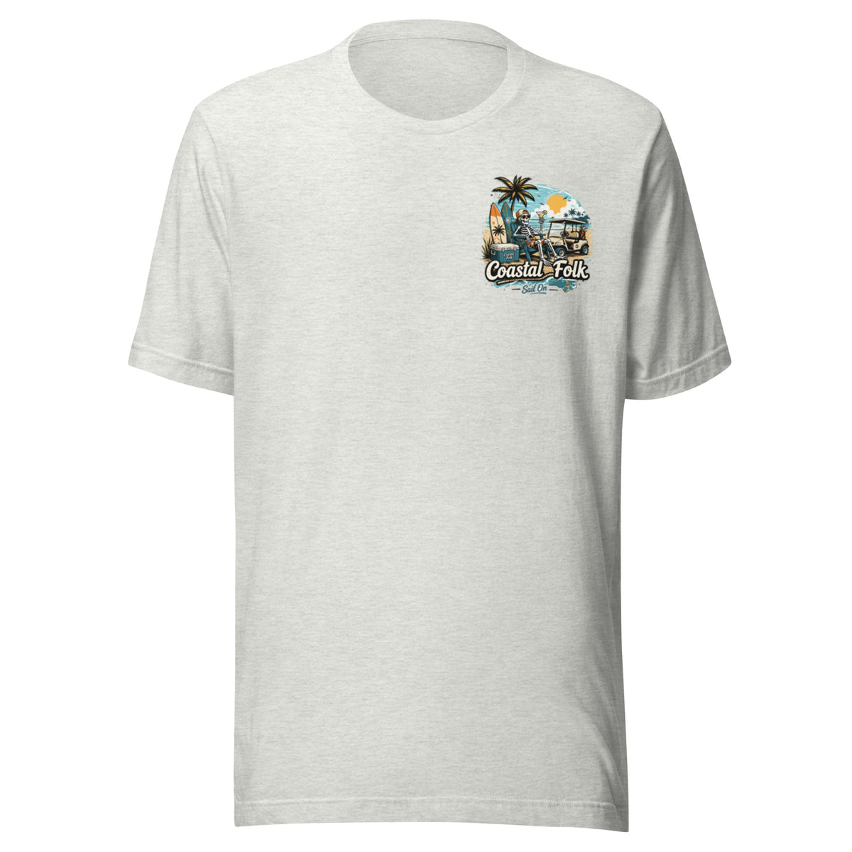 Coastal Folk: Salty & Relaxed T-Shirt in Ash, front view