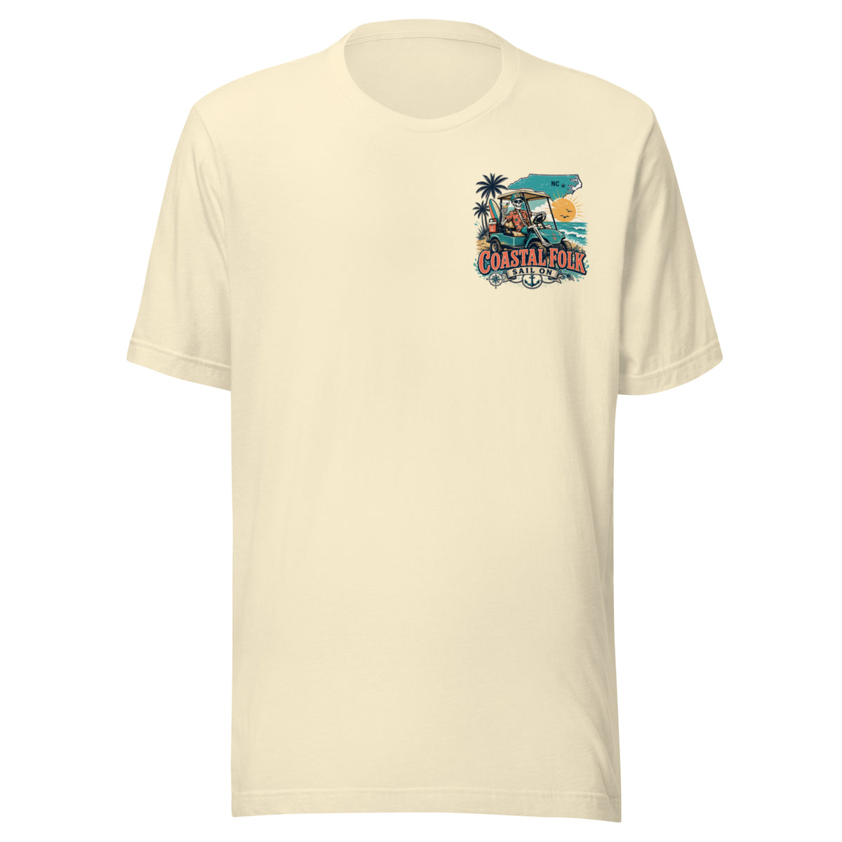 Coastal Folk: NC Cruisin' T-Shirt in Natural, front view