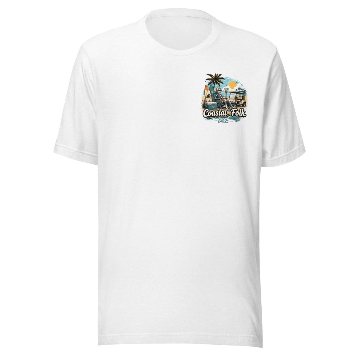 Coastal Folk: Salty & Relaxed T-Shirt in Solid White Blend, front view