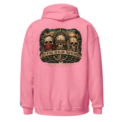 Tri Skulls Hoodie - Azalea - back