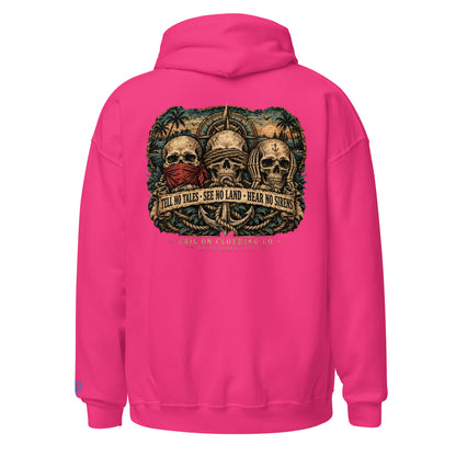 Tri Skulls Hoodie - Heliconia - back