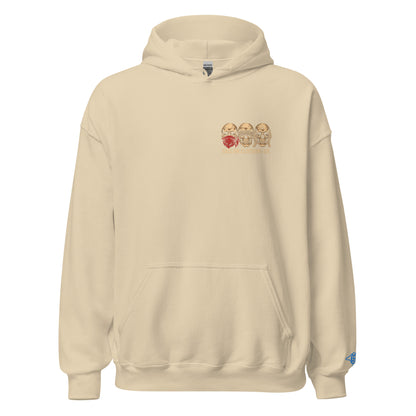 Tri Skulls Hoodie - Sand - front