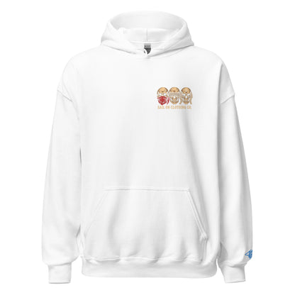 Tri Skulls Hoodie - White - front