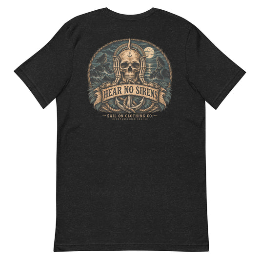 Hear No Sirens tee - Black Heather - back