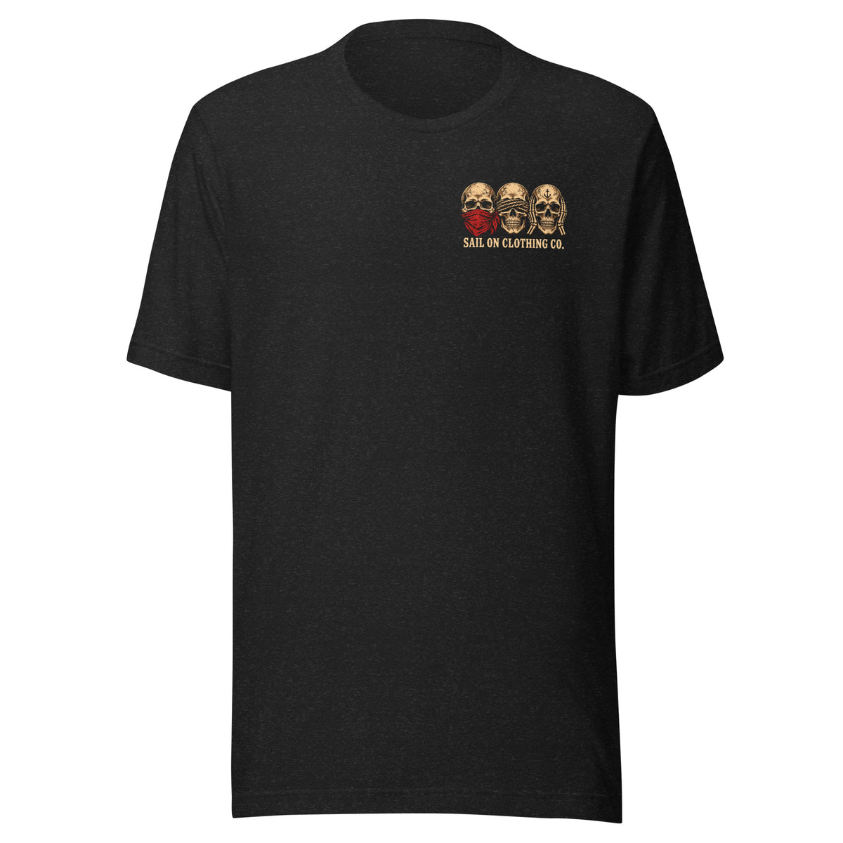 Tell No Tales tee - Black Heather - front