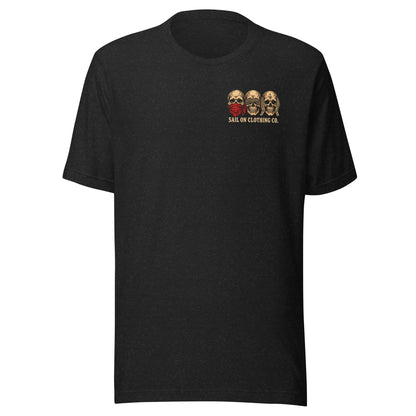 Tell No Tales tee - Black Heather - front