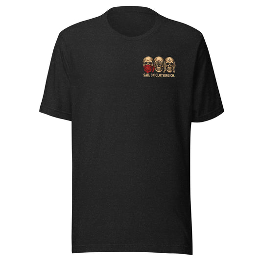 Tell No Tales tee - Black Heather - front