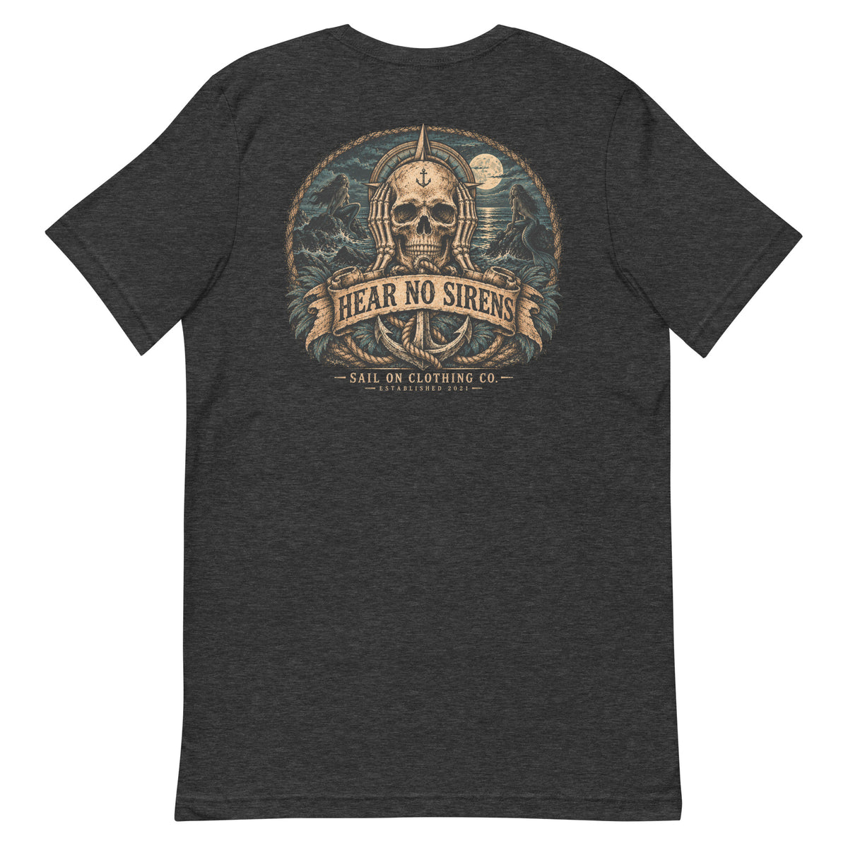 Hear No Sirens tee - Dark Grey Heather - back