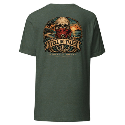 Tell No Tales tee - Heather Forest - back