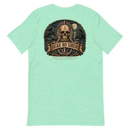 Hear No Sirens tee - Heather Mint - back