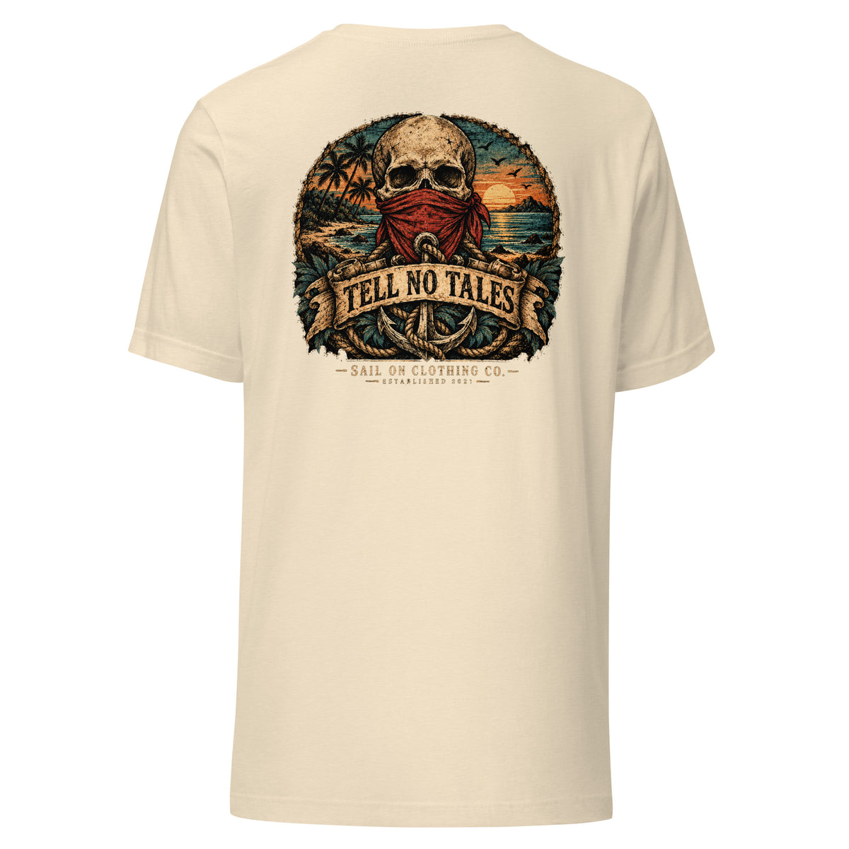 Tell No Tales tee - Heather Natural - back