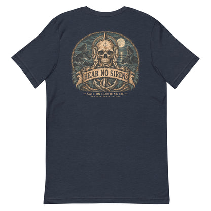 Hear No Sirens tee - Heather Navy - back