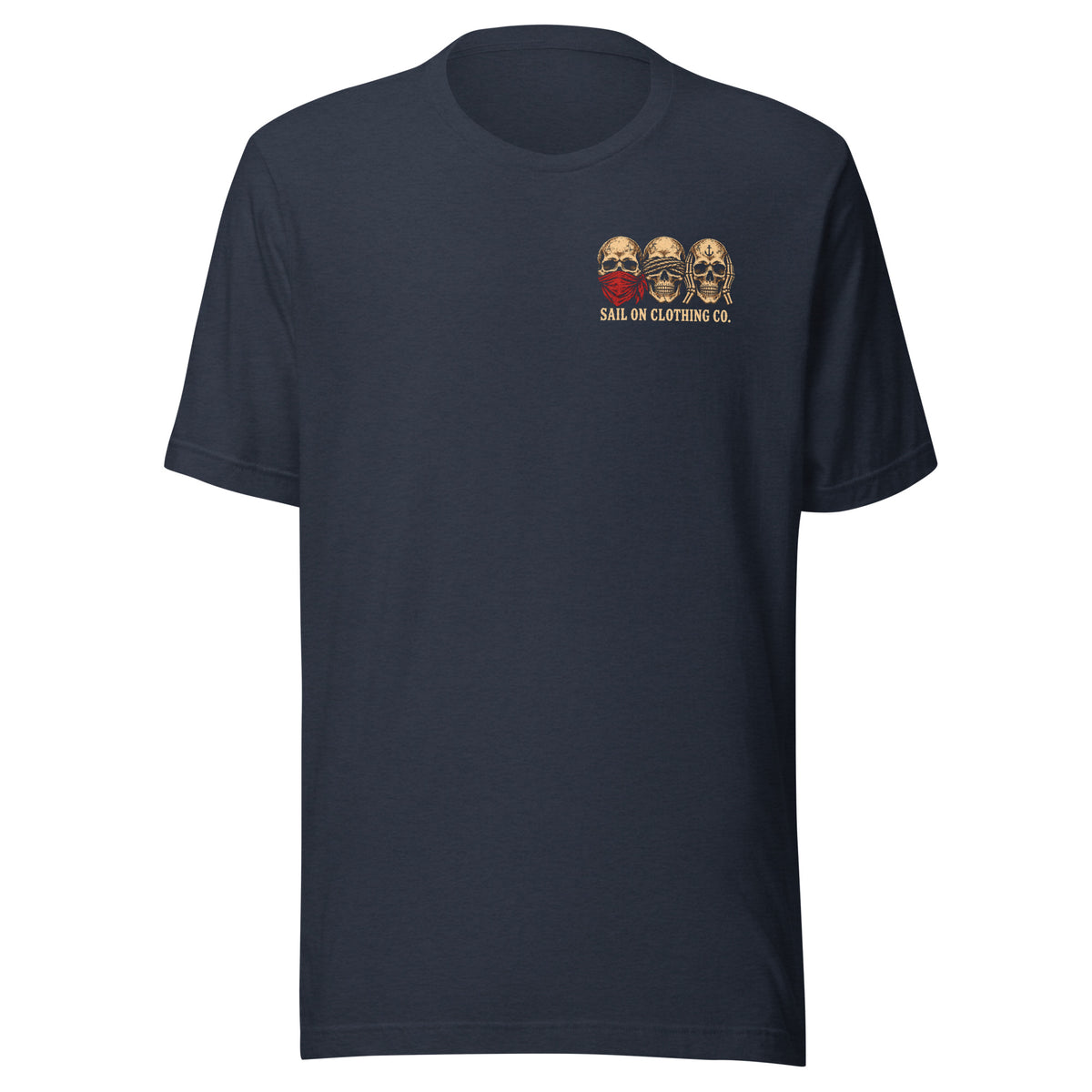 Tell No Tales tee - Heather Navy - front